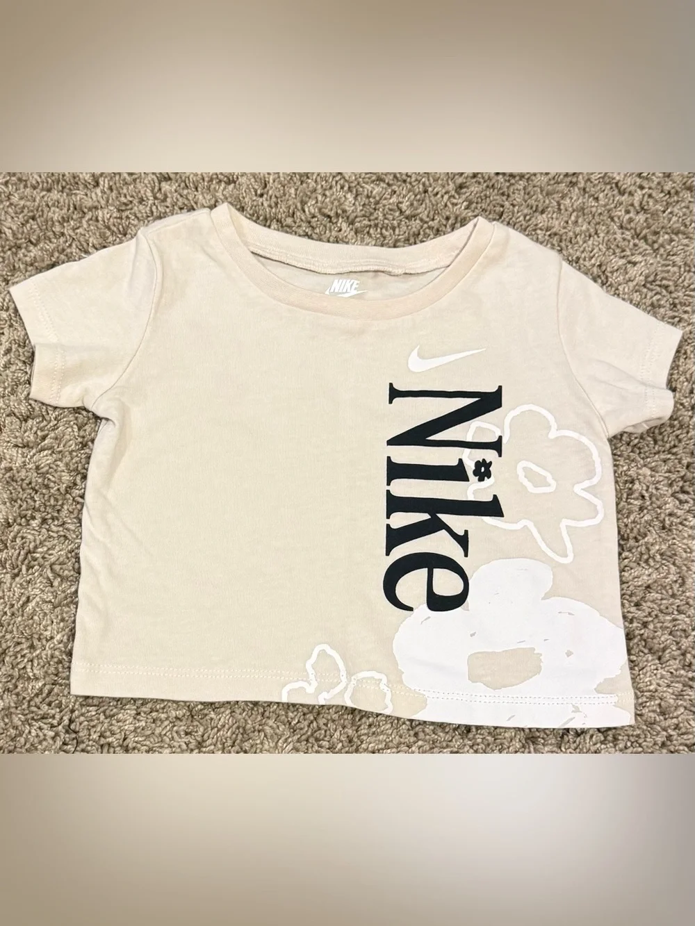 Nike Toddler Girls 18M Cream Floral Graphic T-Shirt